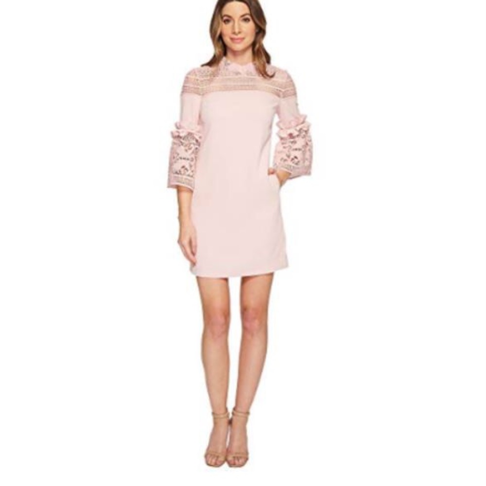 Ted Baker Lucila Bell Sleeve Dusky Pink Dress